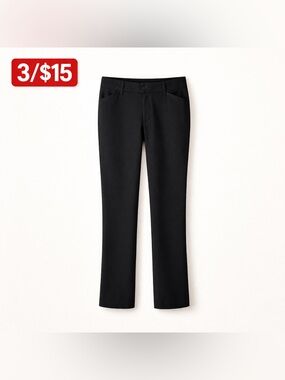 Lee Wrinkle Free Black Work Pants Size 6 Straight Leg Office Business Casual